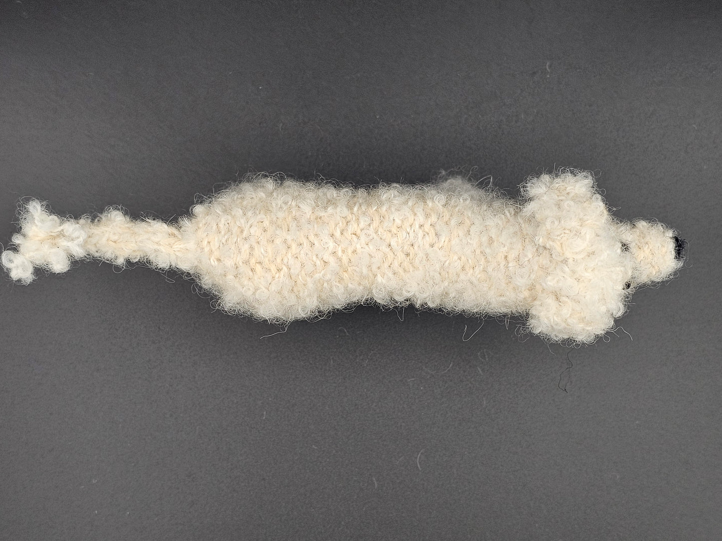 Knitted off white Standard Poodle in mohair