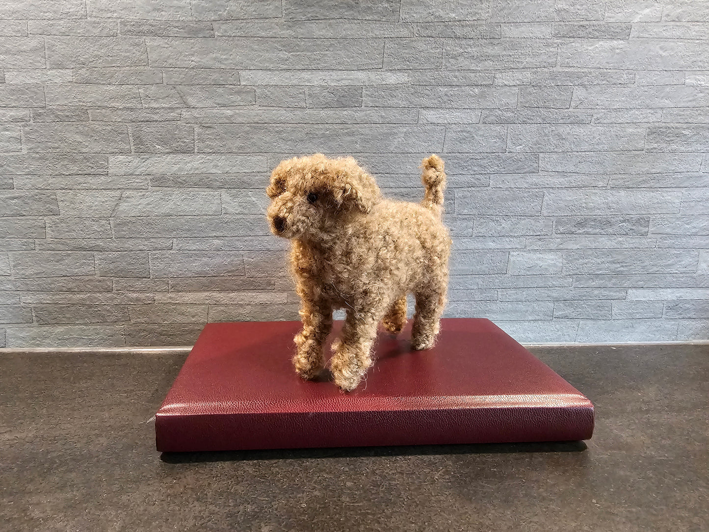 Knitted Apricot light brown Labradoodle in mohair