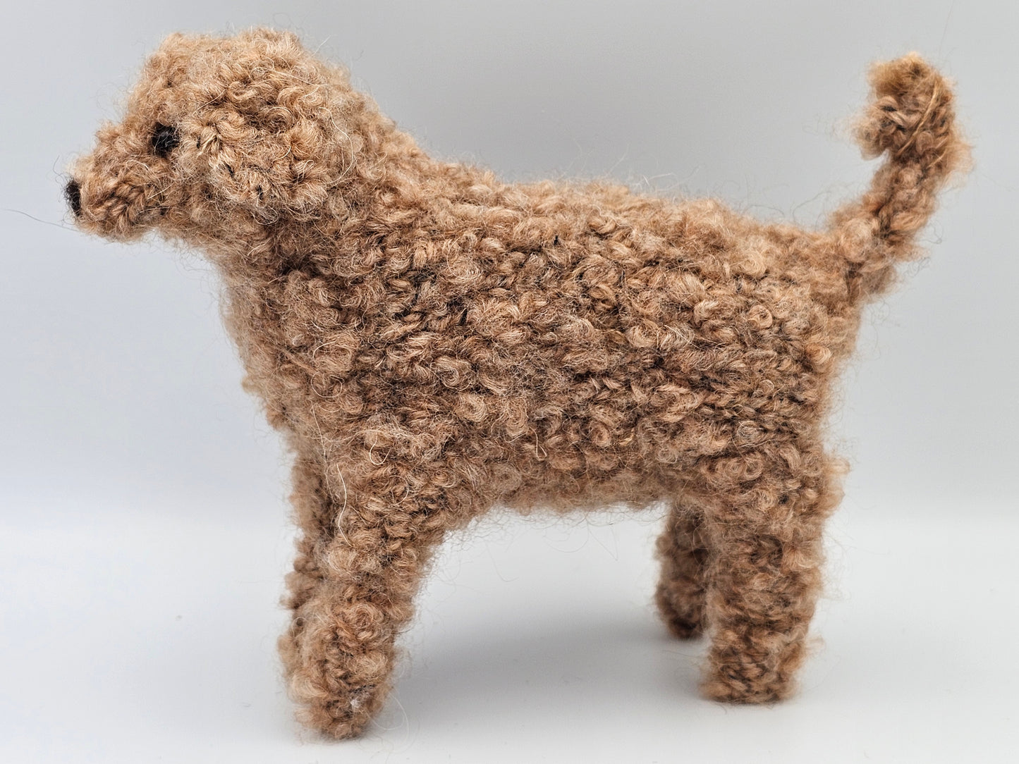 Knitted Apricot light brown Labradoodle in mohair