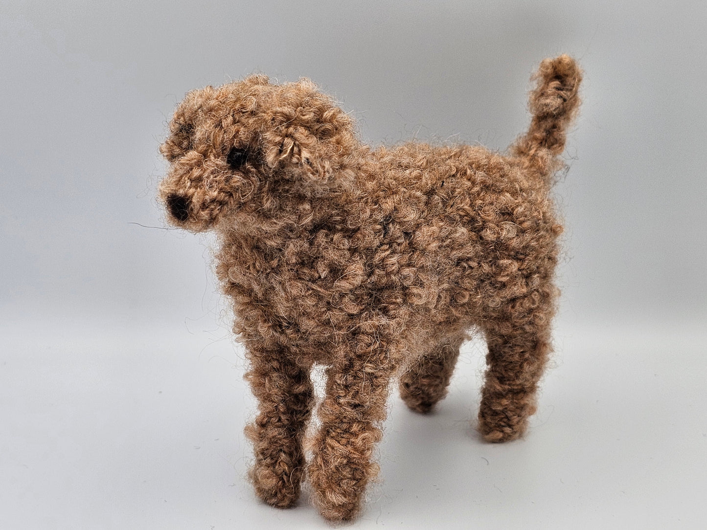 Knitted Apricot light brown Labradoodle in mohair