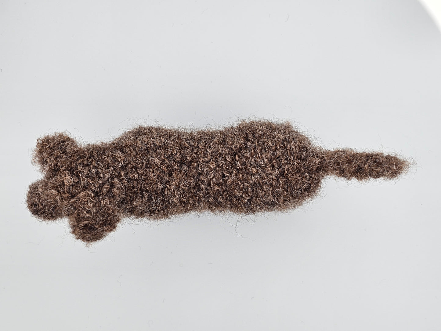 Knitted dark brown Barbet in mohair