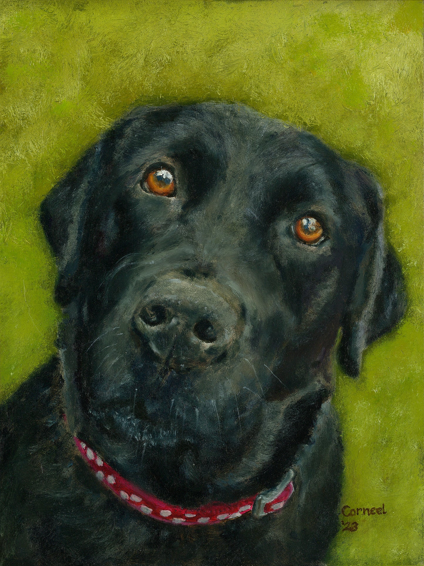 Original painting Black Labrador Saar