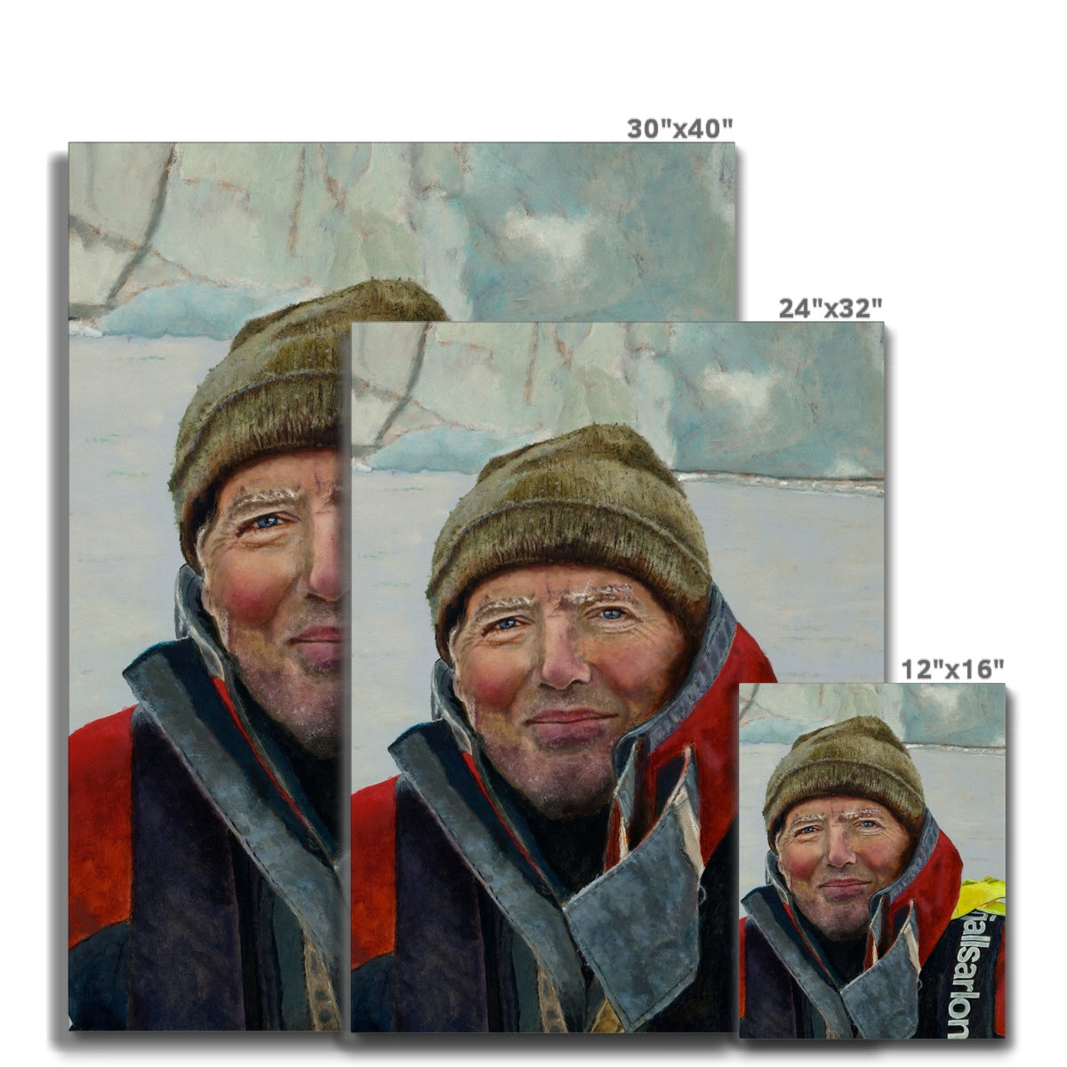 Man in glacial lake Canvas