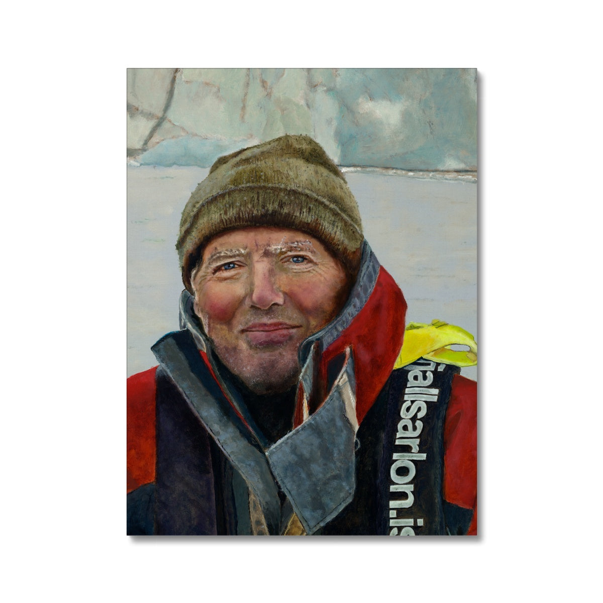 Man in glacial lake Canvas