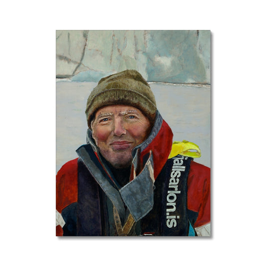 Man in glacial lake Canvas