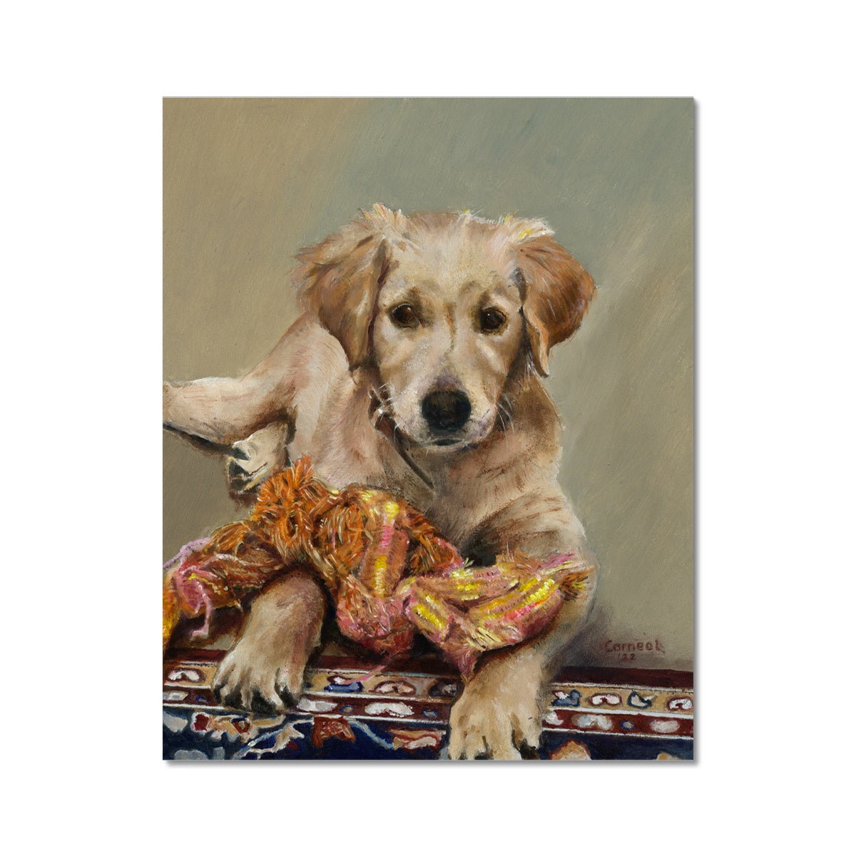 Golden Retriever Evie playing Fine Art Print