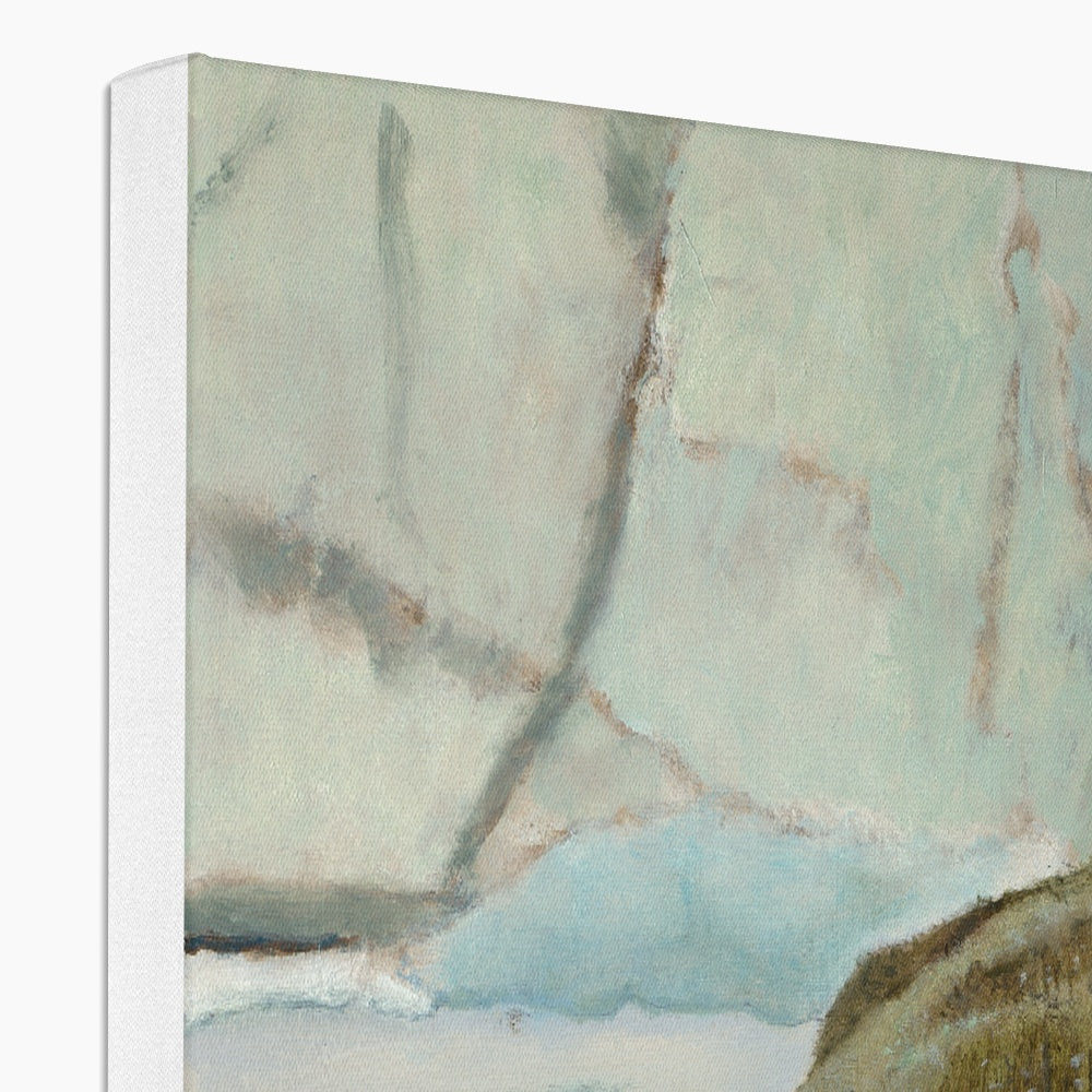 Man in glacial lake Canvas