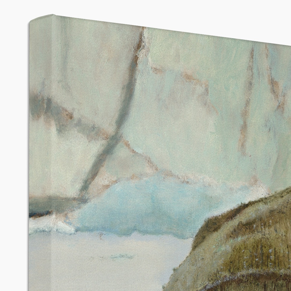 Man in glacial lake Canvas